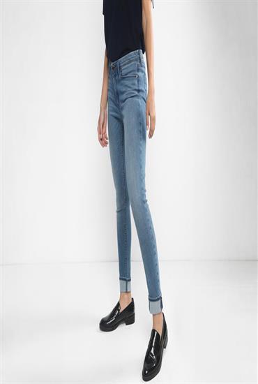 Skinny Mid Rise Blue Jeans
